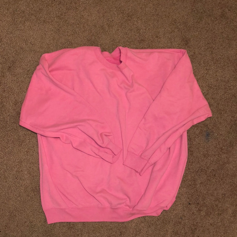 solid neon pink sweatshirt